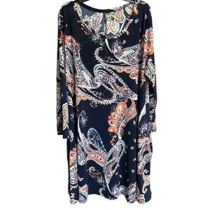 Unbranded Women’s Plus Size Paisley Print Long Sleeve Dress